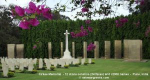 Kirkee Memorial - 12 stone columns (24 faces) and c2000 names - Pune, India