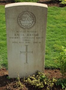 Private Anita Jerome (WAC India), CWGC Kirkee War Cemetery, Pune, India